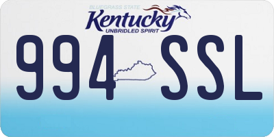 KY license plate 994SSL