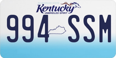 KY license plate 994SSM