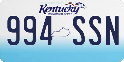 KY license plate 994SSN
