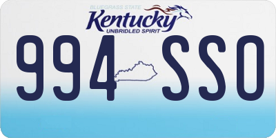 KY license plate 994SSO