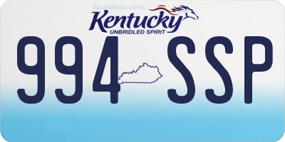 KY license plate 994SSP