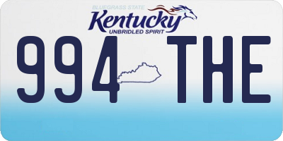 KY license plate 994THE