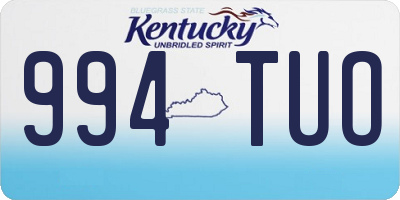 KY license plate 994TUO
