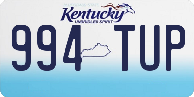 KY license plate 994TUP