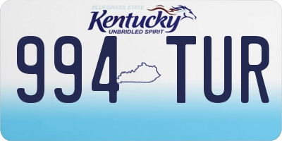 KY license plate 994TUR