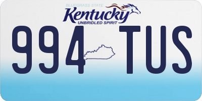 KY license plate 994TUS