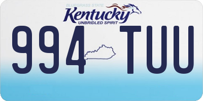 KY license plate 994TUU