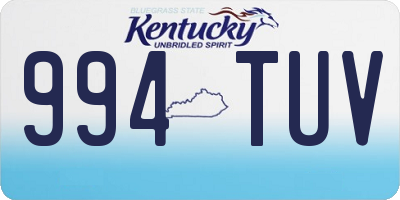 KY license plate 994TUV