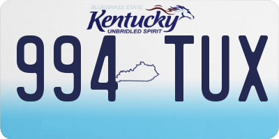 KY license plate 994TUX
