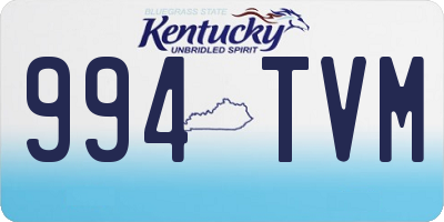 KY license plate 994TVM