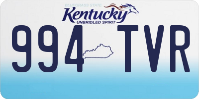 KY license plate 994TVR