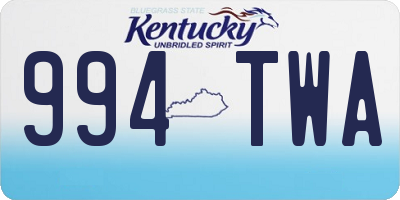 KY license plate 994TWA