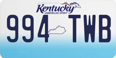 KY license plate 994TWB
