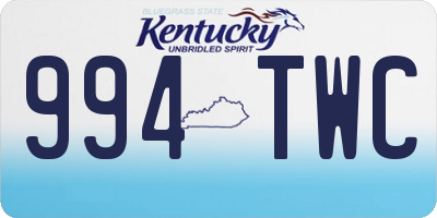 KY license plate 994TWC
