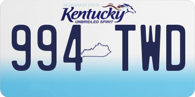 KY license plate 994TWD