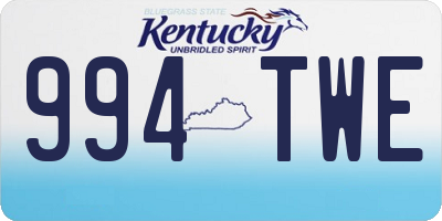 KY license plate 994TWE