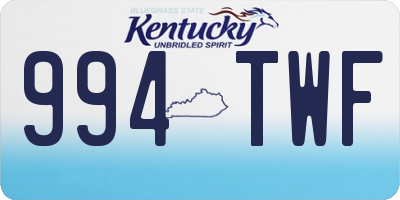 KY license plate 994TWF