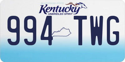 KY license plate 994TWG