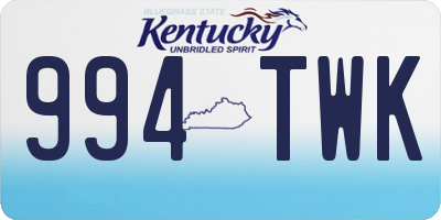 KY license plate 994TWK