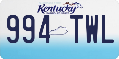 KY license plate 994TWL