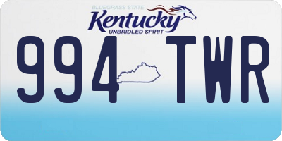 KY license plate 994TWR