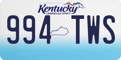 KY license plate 994TWS