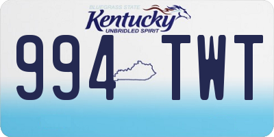 KY license plate 994TWT