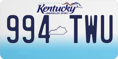 KY license plate 994TWU