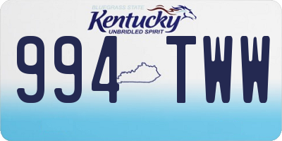 KY license plate 994TWW