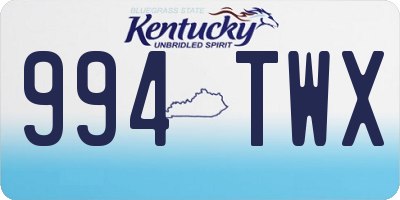 KY license plate 994TWX