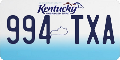 KY license plate 994TXA
