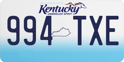 KY license plate 994TXE