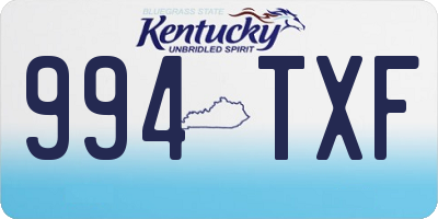 KY license plate 994TXF