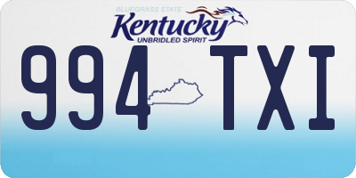 KY license plate 994TXI