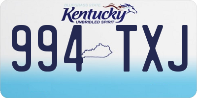 KY license plate 994TXJ