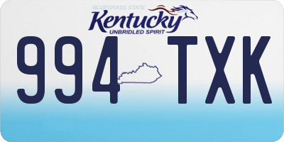 KY license plate 994TXK