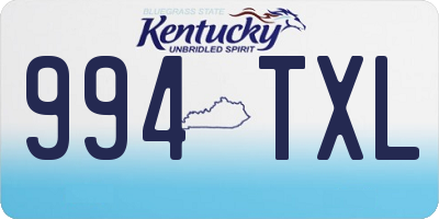 KY license plate 994TXL