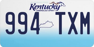 KY license plate 994TXM