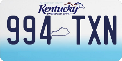 KY license plate 994TXN
