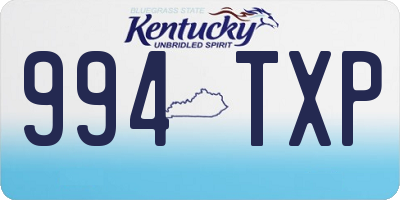 KY license plate 994TXP