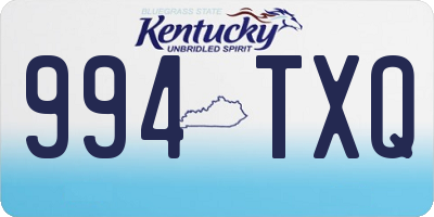 KY license plate 994TXQ