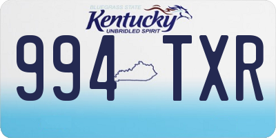 KY license plate 994TXR