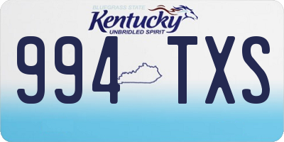 KY license plate 994TXS