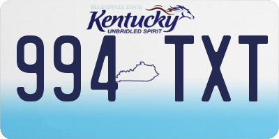 KY license plate 994TXT