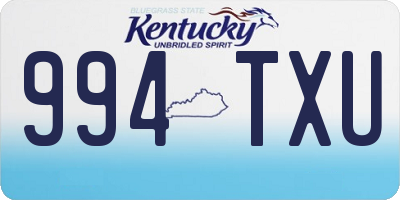 KY license plate 994TXU