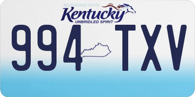 KY license plate 994TXV