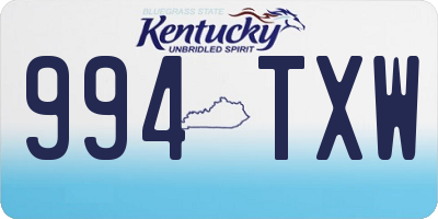 KY license plate 994TXW
