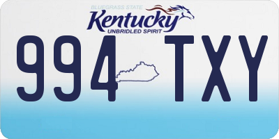 KY license plate 994TXY