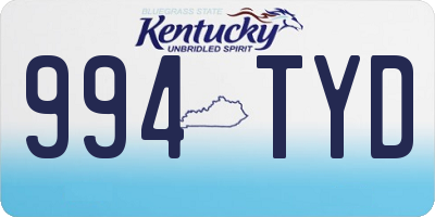 KY license plate 994TYD