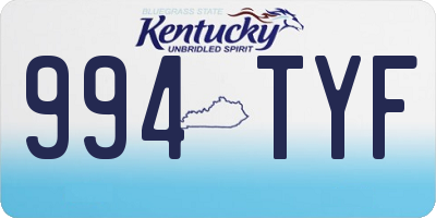 KY license plate 994TYF